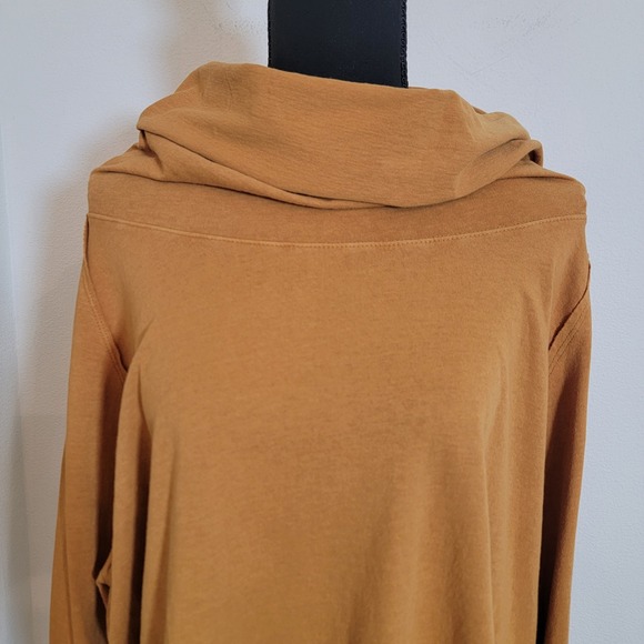 We the Free Large Long Sleeve Mustard Brown Cotton Mockneck Oversize OB1235140 - Picture 5 of 13
